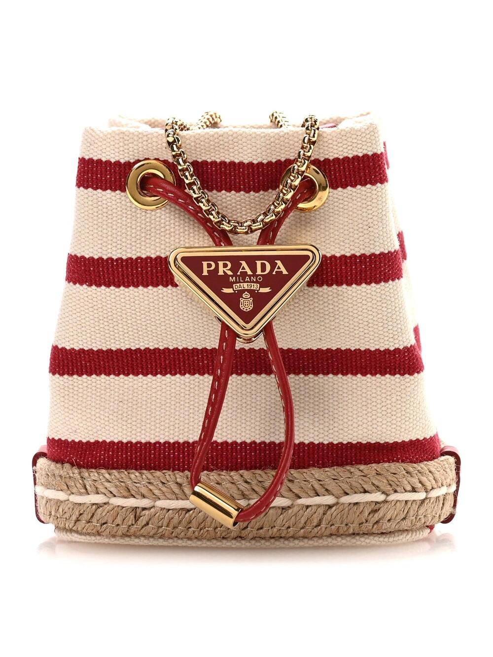 Prada Canvas Stripe Metal Triangle Logo #305270P85B